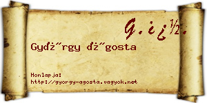 György Ágosta névjegykártya